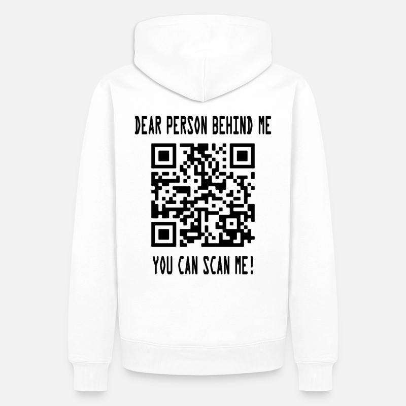 Scan me QR code for motivation - Men’s Premium Organic Hoodie - white