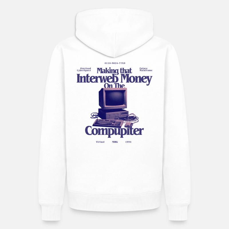 InterwebMoney Conception Informatique - Sweat à capuche Premium bio Homme - blanc