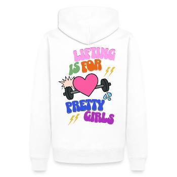 Lifting is for pretty girls - Männer Premium Bio Hoodie - Weiß - Hinten - Nico (187cm)
