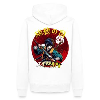 Samurai Kids - Men’s Premium Organic Hoodie - white - Back - Nico (187cm)