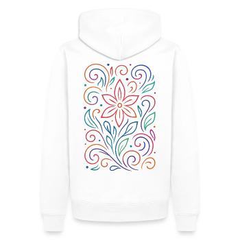 Motifs floraux vibrants pour des vêtements créatifs - Sweat à capuche Premium bio Homme - blanc - Dos - Nico (187cm)