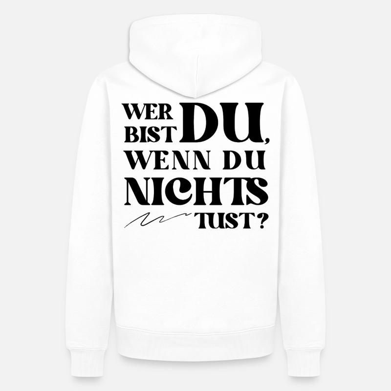 Wer bist Du Retro Statement - Männer Premium Bio Hoodie - Weiß