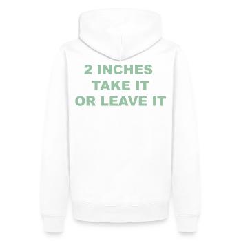 2 pouces Take It Or Leave It Meme Chemise drôle - Sweat à capuche Premium bio Homme - blanc - Dos - Nico (187cm)