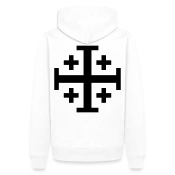 Croix croisée - Sweat à capuche Premium bio Homme - blanc - Dos - Nico (187cm)