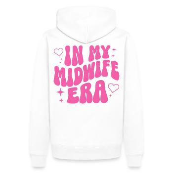 Sage-femme Cadeau de naissance Bébé sage-femme - Sweat à capuche Premium bio Homme - blanc - Dos - Nico (187cm)