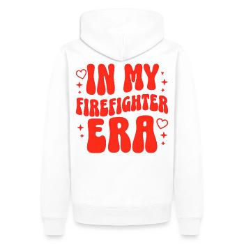 Firefighter Era Fire Brigade Volunteer Training - Men’s Premium Organic Hoodie - white - Back - Nico (187cm)