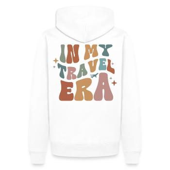 Vacances de voyage à mon époque de voyage Cadeau de voyage mondial - Sweat à capuche Premium bio Homme - blanc - Dos - Nico (187cm)