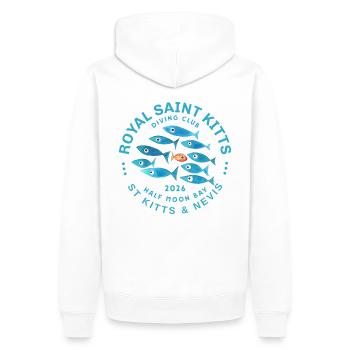 Royal Saint Kitts Diving 2026 - Sweat à capuche Premium bio Homme - blanc - Dos - Nico (187cm)
