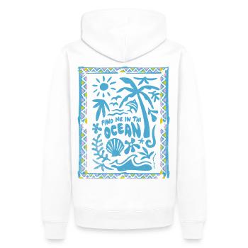 Find Me In The Ocean Tropical Silhouette - Männer Premium Bio Hoodie - Weiß - Hinten - Nico (187cm)