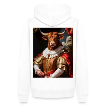 Majestätischer Stier – König des Barocks - Männer Premium Bio Hoodie - Weiß - Hinten - Nico (187cm)