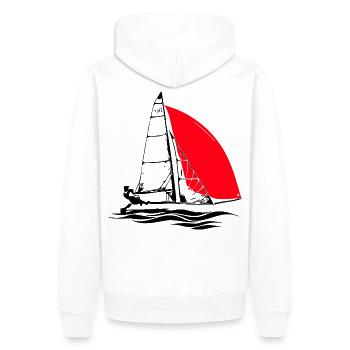 29er Jugend Segelboot Segeljolle Regatta segeln - Männer Premium Bio Hoodie - Weiß - Hinten - Nico (187cm)