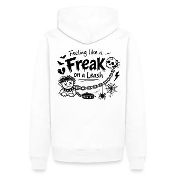 Feeling Like A Freak On A Leash Statement - Men’s Premium Organic Hoodie - white - Back - Nico (187cm)