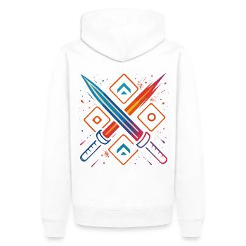 Gaming Schwerter Neon - Männer Premium Bio Hoodie - Weiß - Hinten - Nico (187cm)