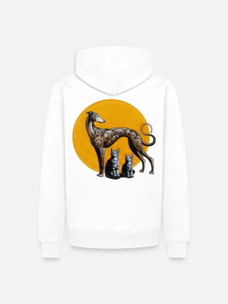 Galgo & Cats Street Art - Rough - Men’s Premium Organic Hoodie - white