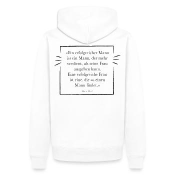 Ein erfolgreicher Mann ist ein Mann, der mehr verd - Männer Premium Bio Hoodie - Weiß - Hinten - Nico (187cm)