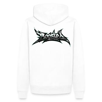 JDM Turbo Boosted Car Tuning Szene - Männer Premium Bio Hoodie - Weiß - Hinten - Nico (187cm)