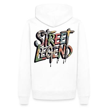 T-shirt autocollant style graffiti style Street Legend JDM - Sweat à capuche Premium bio Homme - blanc - Dos - Nico (187cm)