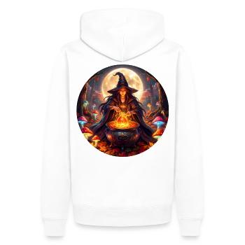 Moonlit Witch's Cauldron - Men’s Premium Organic Hoodie - white - Back - Nico (187cm)