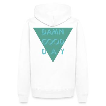 Sacré bonne journée - Sweat à capuche Premium bio Homme - blanc - Dos - Nico (187cm)