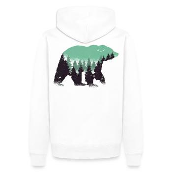 Nature de la Forêt d’Ours - Sweat à capuche Premium bio Homme - blanc - Dos - Nico (187cm)