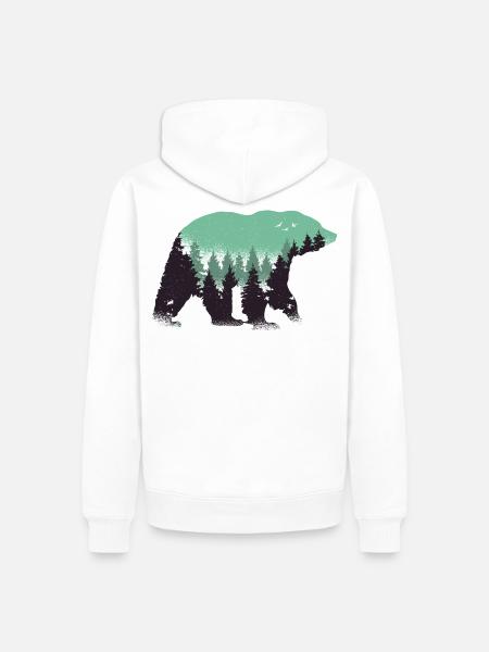 Bear Forest Nature - Men’s Premium Organic Hoodie - white