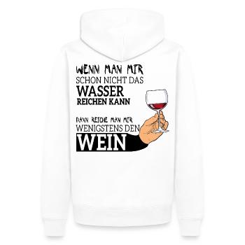 Lustig Wein Witziger Spruch für Weinliebhaber - Männer Premium Bio Hoodie - Weiß - Hinten - Nico (187cm)