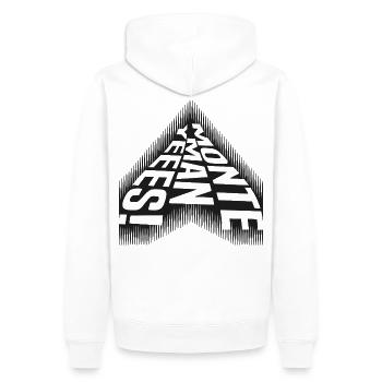 Monte Man Yeees - Cooler Spruch - Männer Premium Bio Hoodie - Weiß - Hinten - Nico (187cm)