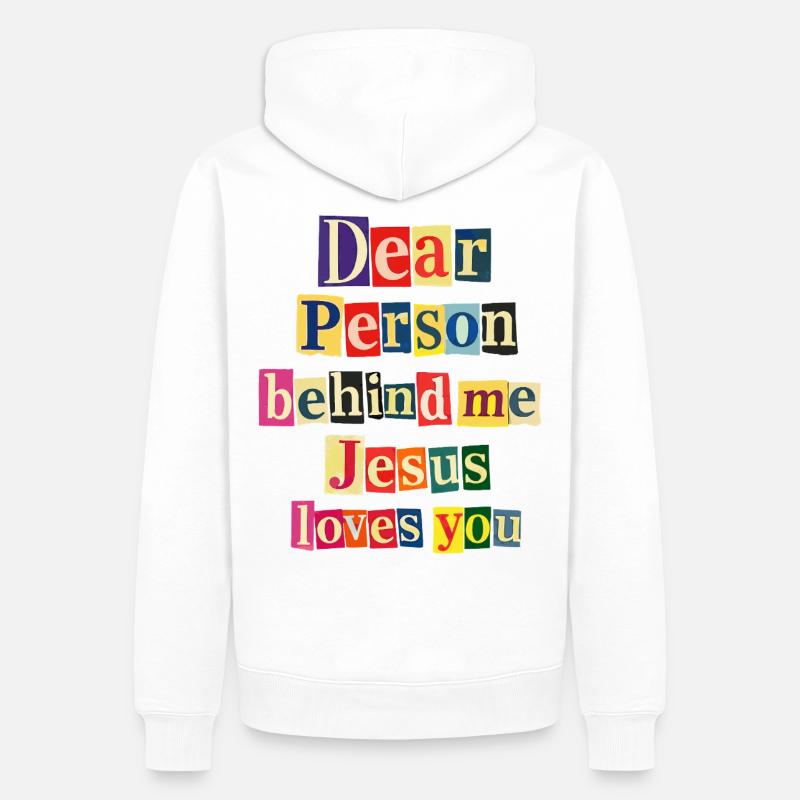 Jesus liebt dich positive Botschaft - Männer Premium Bio Hoodie - Weiß