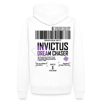 Dream Chaser - Männer Premium Bio Hoodie - Weiß - Hinten - Nico (187cm)