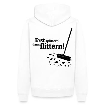 Polterabend - Männer Premium Bio Hoodie - Weiß - Hinten - Nico (187cm)