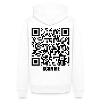 Message de citation – Souriez-moi - Sweat à capuche Premium bio Homme - blanc - Dos - Nico (187cm)