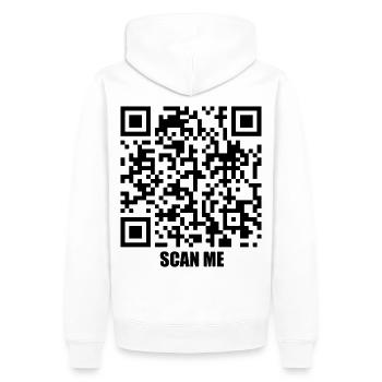 Quote Message – Three Seconds - Männer Premium Bio Hoodie - Weiß - Hinten - Nico (187cm)
