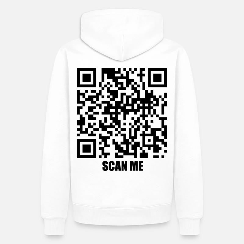Message de citation – Vous m’avez scanné - Sweat à capuche Premium bio Homme - blanc