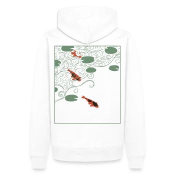 Wabi-sabi-Stil Koi-Karpfen - Männer Premium Bio Hoodie - Weiß - Hinten - Nico (187cm)