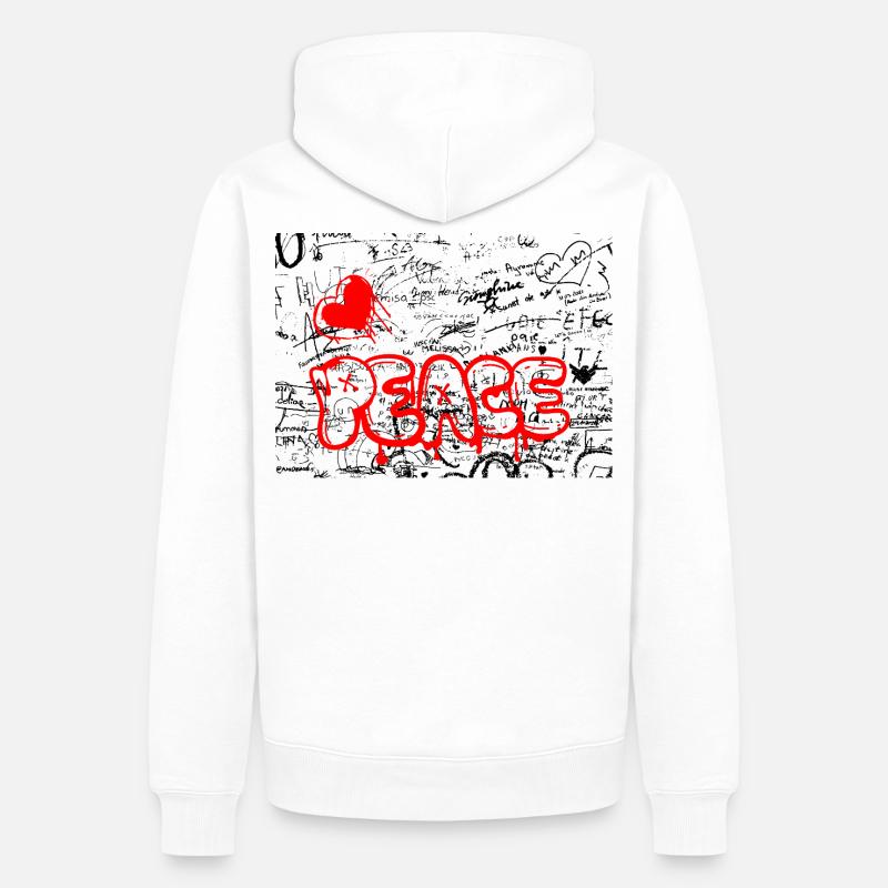 Pense Graffiti Herz Rot - Männer Premium Bio Hoodie - Weiß