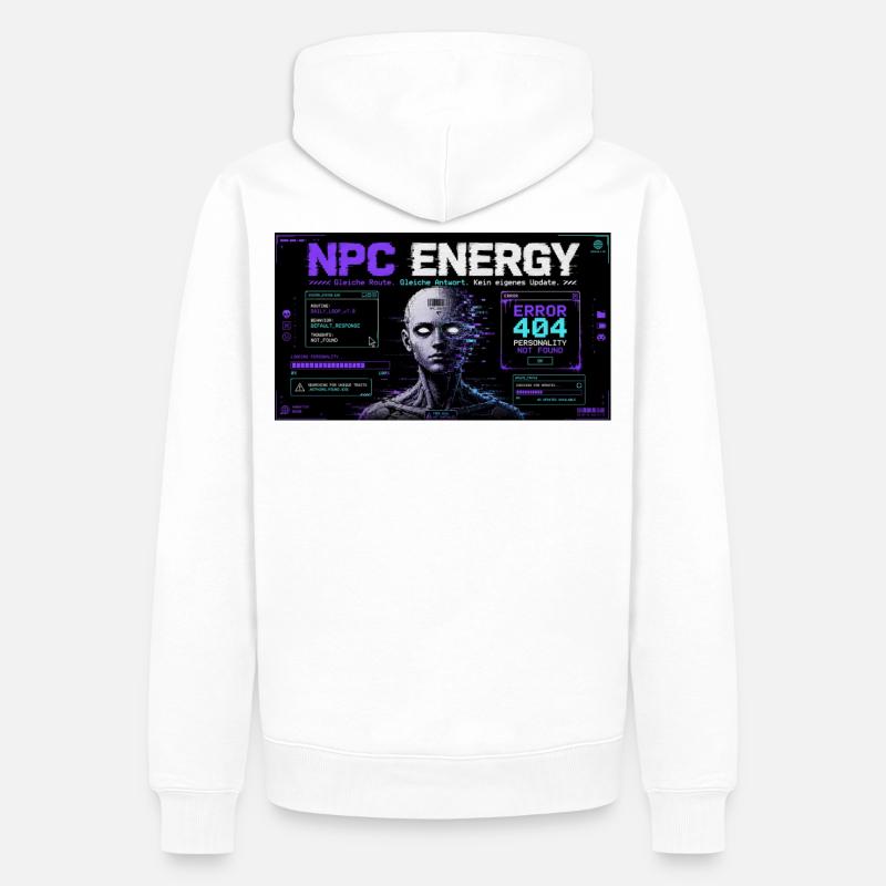 NPC ENERGY ERROR 404 - Männer Premium Bio Hoodie - Weiß