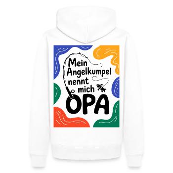 Angeln mit Opa - Männer Premium Bio Hoodie - Weiß - Hinten - Nico (187cm)