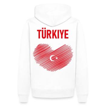 TÜRKEI TÜRKIYE TÜRKISCHE Europa Sport Fan - Männer Premium Bio Hoodie - Weiß - Hinten - Nico (187cm)