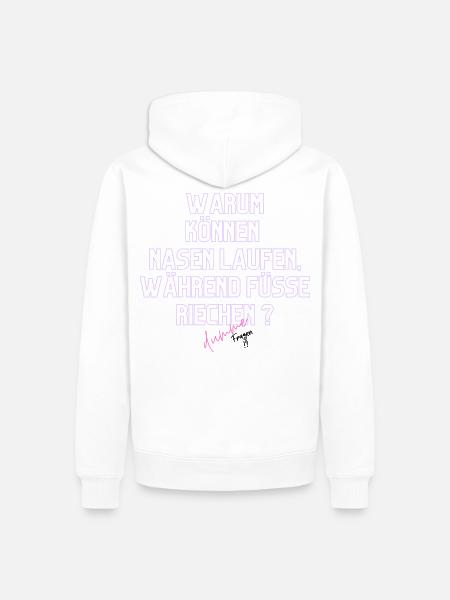 Warum Nasen Laufen, Füße Riechen - Männer Premium Bio Hoodie - Weiß