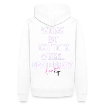 Woran ist der Tote Winkel gestorben? Neon - Männer Premium Bio Hoodie - Weiß - Hinten - Nico (187cm)