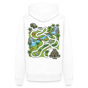 Dschungelsafari-Labyrinth - Männer Premium Bio Hoodie - Weiß - Hinten - Nico (187cm)