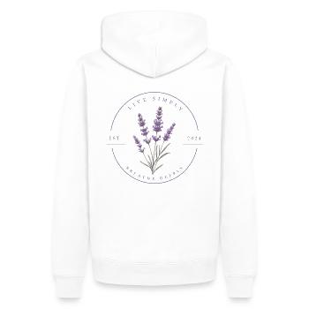 Lavender - Men’s Premium Organic Hoodie - white - Back - Nico (187cm)