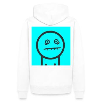 Verzweifeltes Gesicht - Männer Premium Bio Hoodie - Weiß - Hinten - Nico (187cm)