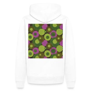 60er-70er-Pop-Art-Kreise-Muster - Männer Premium Bio Hoodie - Weiß - Hinten - Nico (187cm)