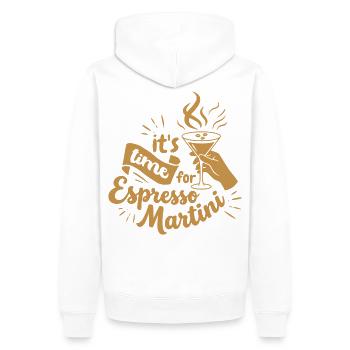 Conception d’un Martini espresso avec détails de lettrage manuel - Sweat à capuche Premium bio Homme - blanc - Dos - Nico (187cm)