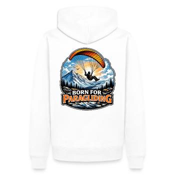 Né pour le parapente - Sweat à capuche Premium bio Homme - blanc - Dos - Nico (187cm)