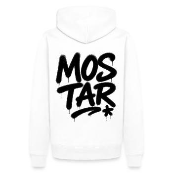 Art en spray Mostar - Sweat à capuche Premium bio Homme - blanc - Dos - Nico (187cm)