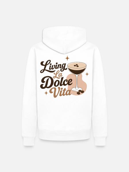 Dolce Vita Retro Espresso Martini - Männer Premium Bio Hoodie - Weiß