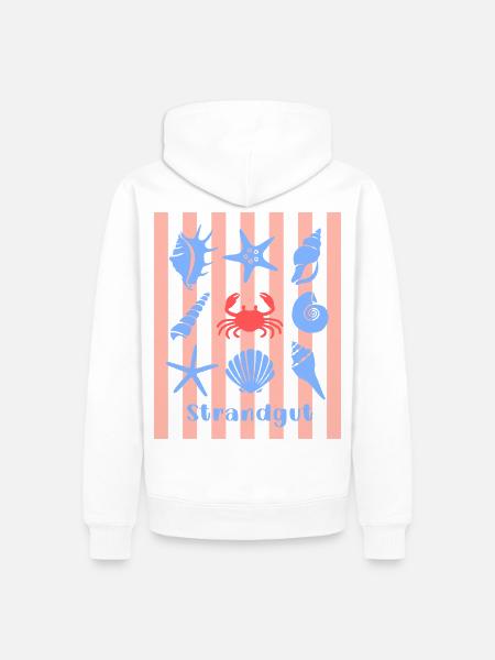 Strandgut Muscheln Seesterne und Krebs - Männer Premium Bio Hoodie - Weiß
