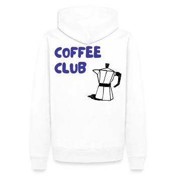 Coffee Club Mocha Illustration - Men’s Premium Organic Hoodie - white - Back - Nico (187cm)